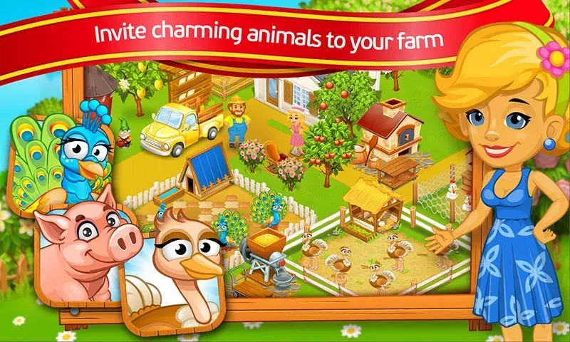 Farm Town: Cartoon Story [МОД: Меню, Бесконечные монеты и Открытые уровни] Screenshot 1