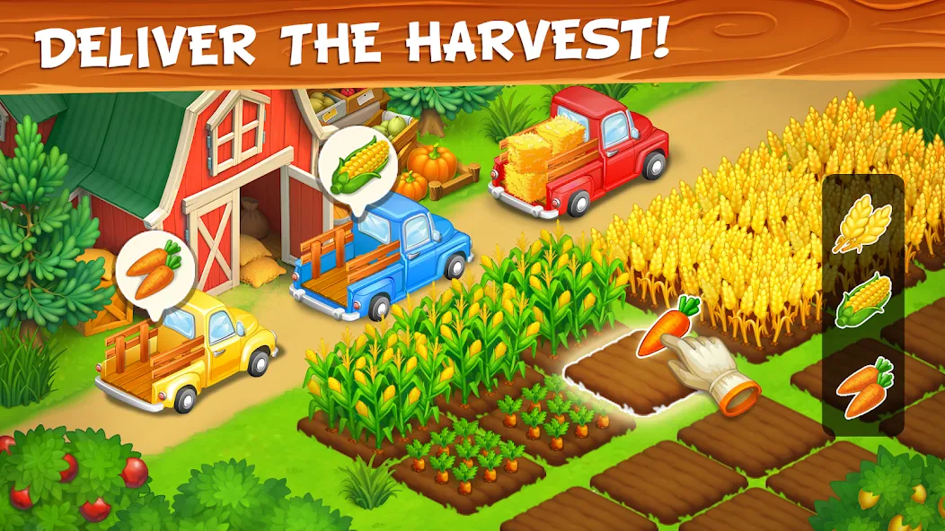 Farm Town - Family Farming Day (Фарм Таун) [МОД: Много денег, Монет и Все открыто] Screenshot 2