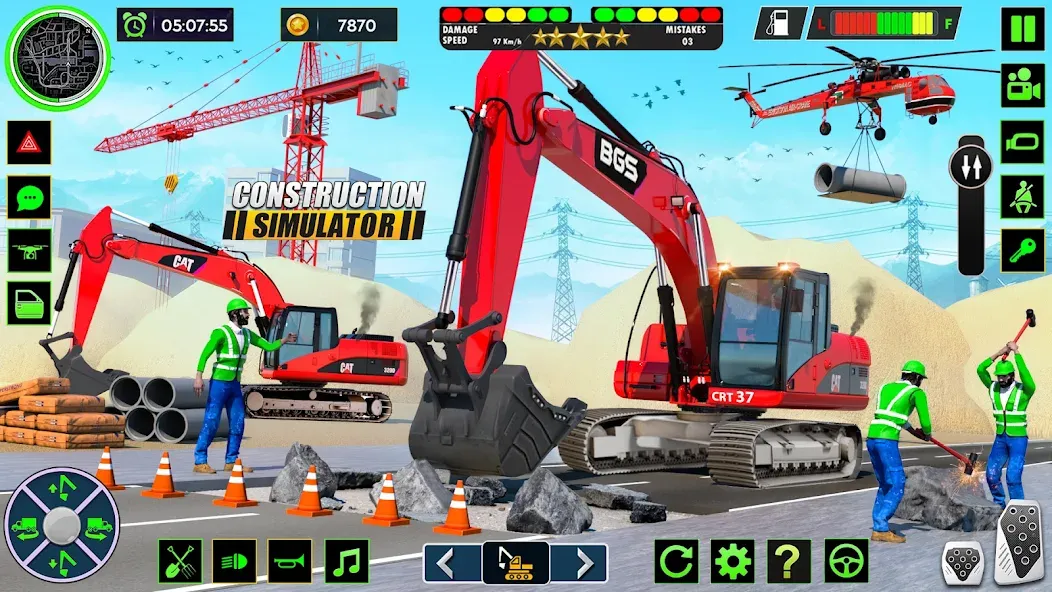 Real Road Construction Games (Реал Роад Конструкшн Геймс) [МОД: Много денег, Монет и Все открыто] Screenshot 5