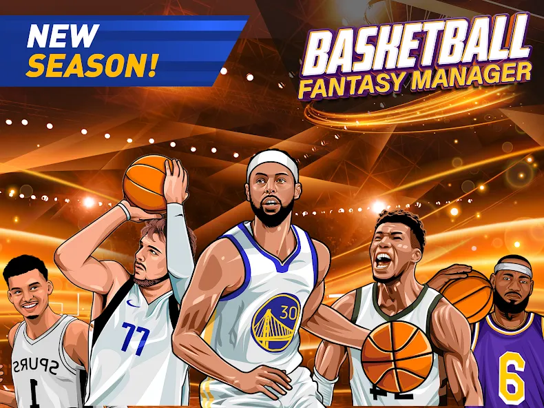 Basketball Fantasy Manager NBA [МОД: Все открыто, Дополнительные деньги и Меню MOD] Screenshot 1
