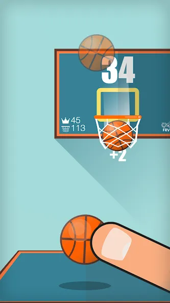 Basketball FRVR - Dunk Shoot (Баскетбол ФРВР) [МОД: Меню, Бесконечные монеты и Открытые уровни] Screenshot 2