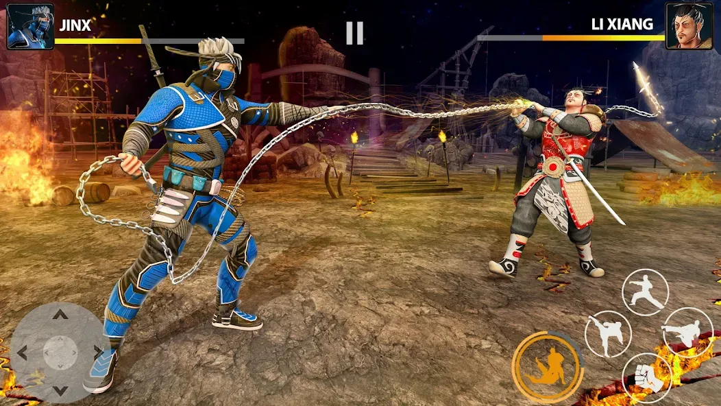 Ninja Clash: Karate Fighters (Ниндзя Мастер) [МОД: Меню, Бесконечные монеты и Открытые уровни] Screenshot 2