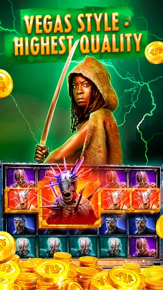 The Walking Dead Casino Slots (Зе Вокинг Дед Казино Слотс) [МОД: Бесконечные деньги, Монеты и Мега MOD] Screenshot 1
