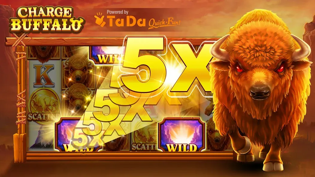Charge Buffalo Slot-TaDa Games (Чардж Буффало Слот) [МОД: Много монет, Открытые уровни и Мега MOD] Screenshot 1