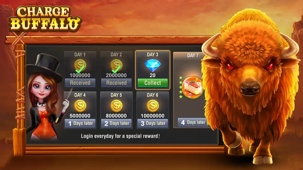 Charge Buffalo Slot-TaDa Games (Чардж Буффало Слот) [МОД: Много монет, Открытые уровни и Мега MOD] Screenshot 3