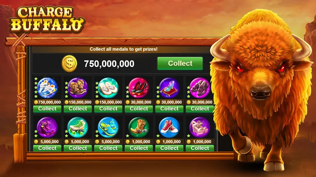 Charge Buffalo Slot-TaDa Games (Чардж Буффало Слот) [МОД: Много монет, Открытые уровни и Мега MOD] Screenshot 5