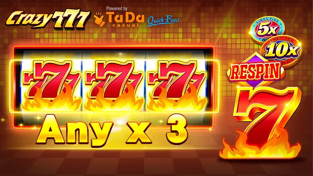 Crazy 777 Slot-TaDa Games (Крэйзи 777 Слот) [МОД: Много монет, Открытые уровни и Мега MOD] Screenshot 1