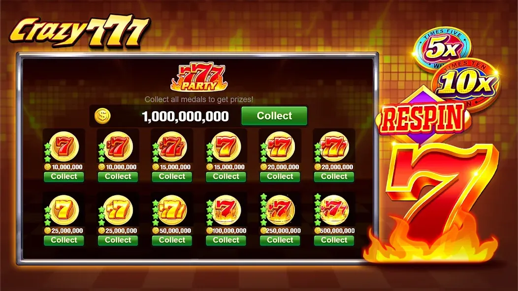 Crazy 777 Slot-TaDa Games (Крэйзи 777 Слот) [МОД: Много монет, Открытые уровни и Мега MOD] Screenshot 3