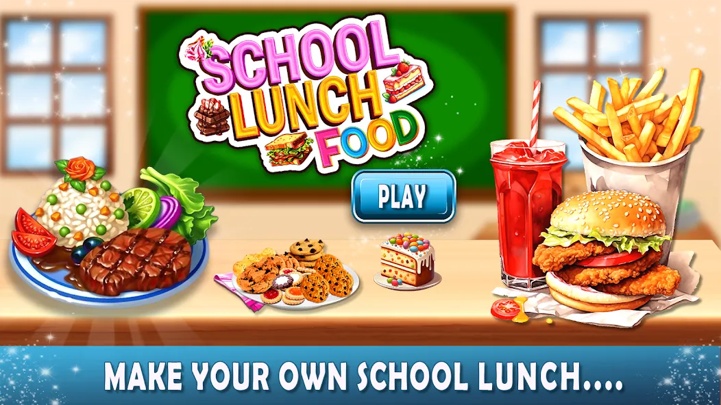 Lunch Box cooking Games 2023 (ШКОЛЬНЫЙ ОБЕД ПРИГОТОВЛЕНИЕ ПИЩИ Создание поваров) [МОД: Деньги, Монеты и Меню MOD] Screenshot 1