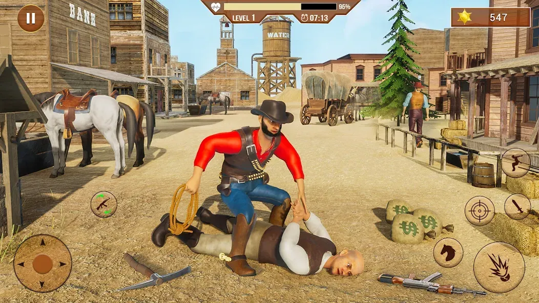West Cowboy Shooting Games 3D [МОД: Бесконечные деньги, Монеты и Мега MOD] Screenshot 2