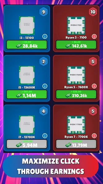 Gpu Tycoon Clicker : Game 2.0 (Гпу Тайкун Кликер) [МОД: Бесконечные деньги, Монеты и Мега MOD] Screenshot 5