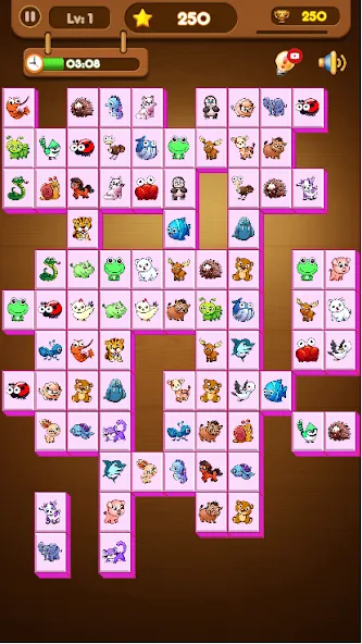 Onet Connect Animal Game (Онет Соединить Животные игра) [МОД: Много монет, Открытые уровни и Мега MOD] Screenshot 2