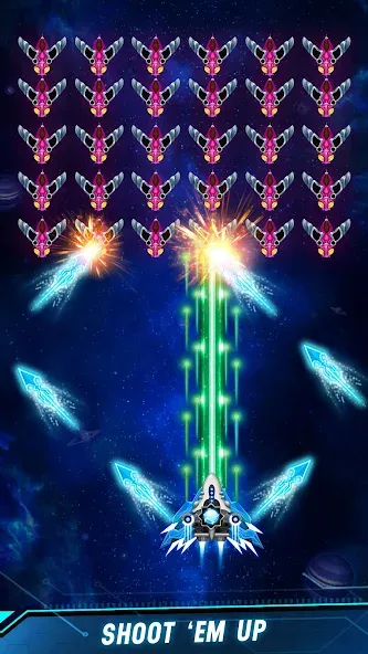 Space shooter - Galaxy attack (Спейс шутер) [МОД: Много монет, Открытые уровни и Мега MOD] Screenshot 1