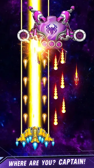 Space shooter - Galaxy attack (Спейс шутер) [МОД: Много монет, Открытые уровни и Мега MOD] Screenshot 2