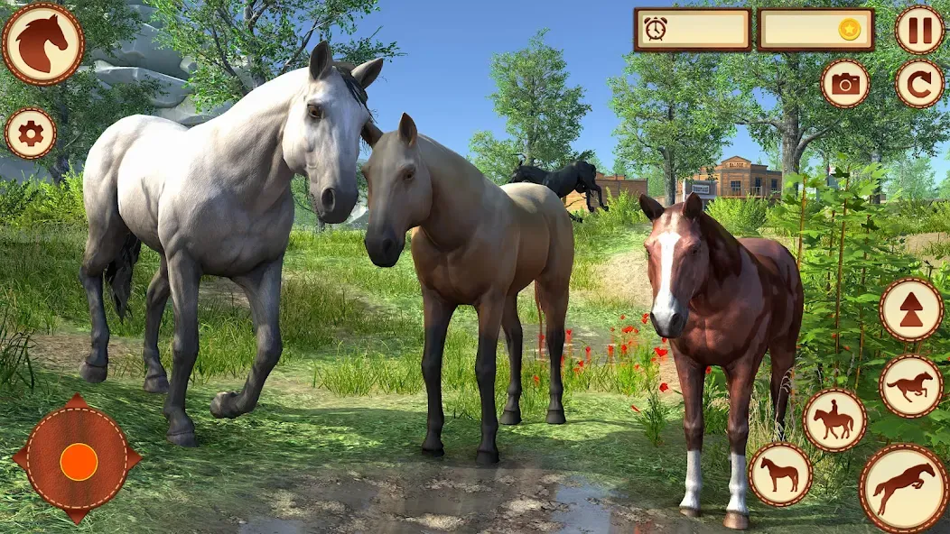 Virtual Wild Horse Family Sim (Виртуальное семейство диких лошадей) [МОД: Меню, Бесконечные монеты и Открытые уровни] Screenshot 1