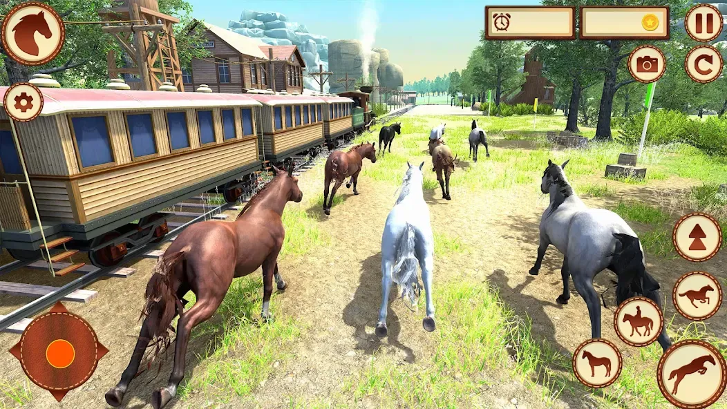 Virtual Wild Horse Family Sim (Виртуальное семейство диких лошадей) [МОД: Меню, Бесконечные монеты и Открытые уровни] Screenshot 3
