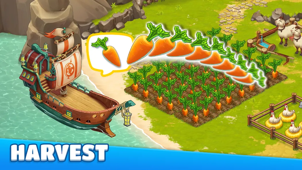 Adventure Bay - Farm Games (Приключенческая бухта) [МОД: Деньги, Монеты и Меню MOD] Screenshot 4