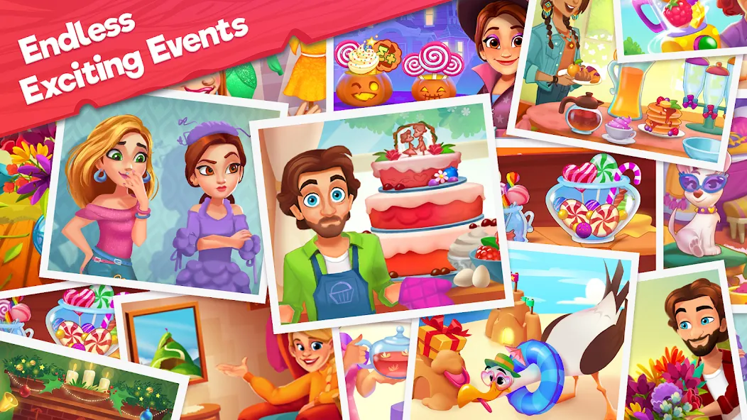 Delicious B&B: Decor & Match 3 [МОД: Бесконечные деньги, Монеты и Мега MOD] Screenshot 3