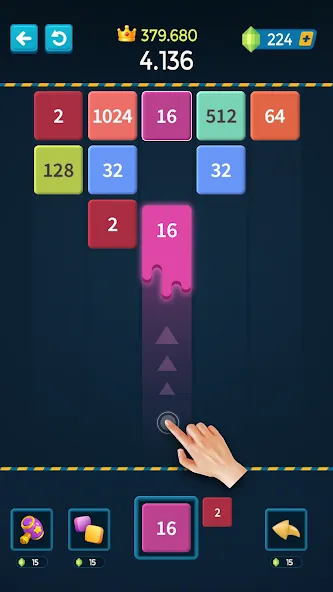 1M - Merge Number Block Puzzle [МОД: Меню, Бесконечные монеты и Открытые уровни] Screenshot 1