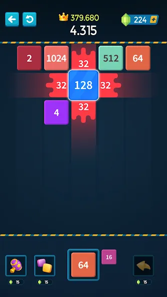 1M - Merge Number Block Puzzle [МОД: Меню, Бесконечные монеты и Открытые уровни] Screenshot 2