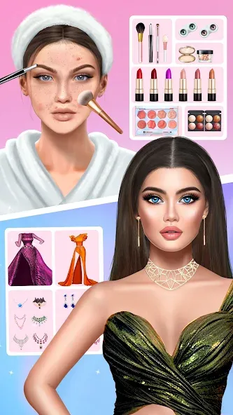 DIY Makeup: Beauty Makeup Game [МОД: Меню, Бесконечные монеты и Открытые уровни] Screenshot 1