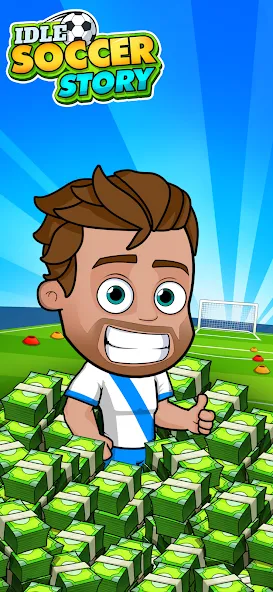 Idle Soccer Story - Tycoon RPG (Айдл Соккер Стори) [МОД: Много денег, Монет и Все открыто] Screenshot 1