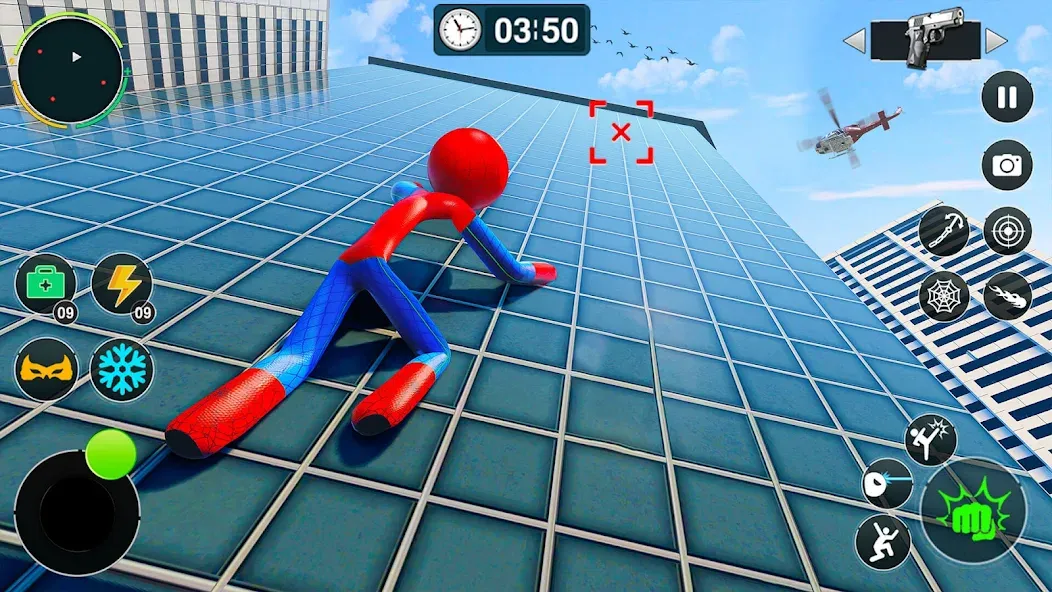 Flying Stickman Rope Hero Game [МОД: Бесконечные деньги, Монеты и Мега MOD] Screenshot 3