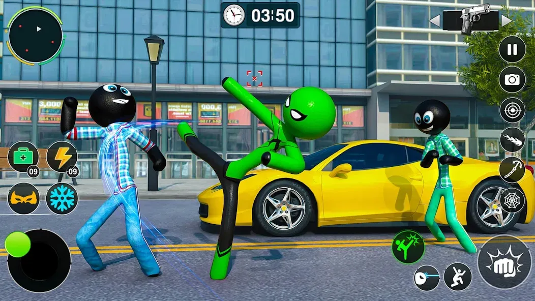 Flying Stickman Rope Hero Game [МОД: Бесконечные деньги, Монеты и Мега MOD] Screenshot 5