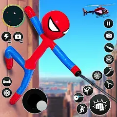 Скачать Flying Stickman Rope Hero Game [МОД: Бесконечные деньги, Монеты и Мега MOD] | Взлом Flying Stickman Rope Hero Game на Андроид