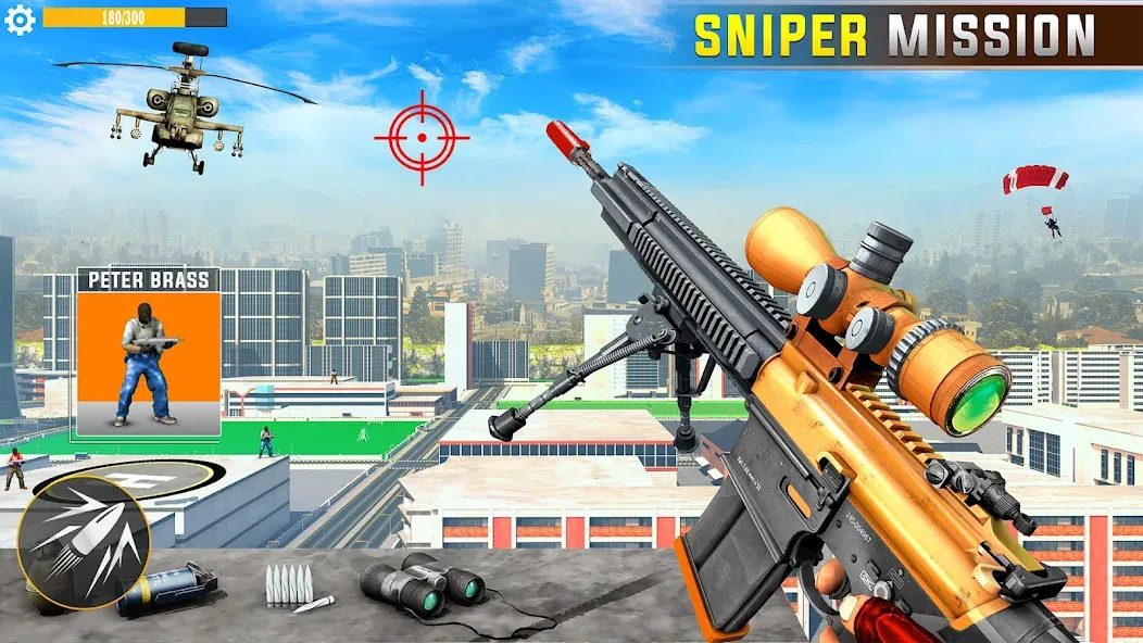 Banduk Game - Sniper Gun Games (Снайперская Война 3D) [МОД: Бесконечные деньги, Монеты и Мега MOD] Screenshot 2
