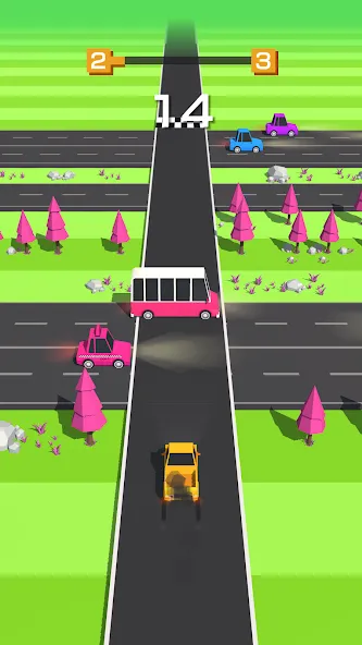Traffic Run!: Driving Game [МОД: Много монет, Открытые уровни и Мега MOD] Screenshot 4