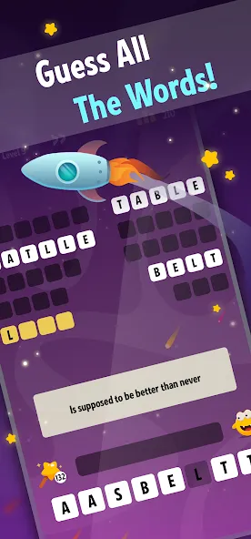 Word Riddles: Guess & Learn [МОД: Деньги, Монеты и Меню MOD] Screenshot 1