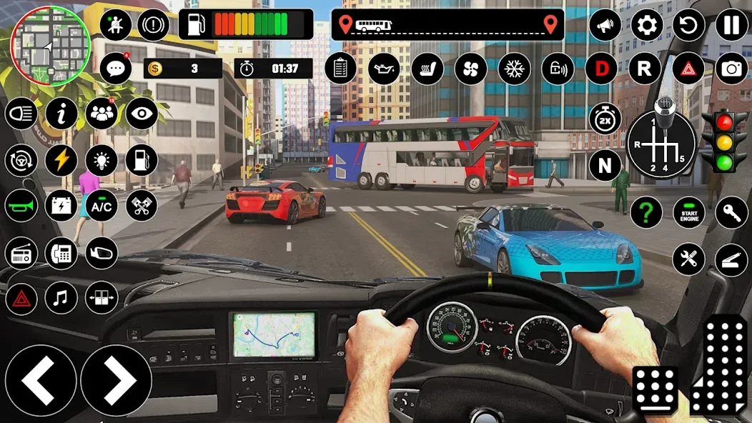Bus Simulator : 3D Bus Games (Бас Драйвинг Симулятор ПВП Игра) [МОД: Деньги, Монеты и Меню MOD] Screenshot 2