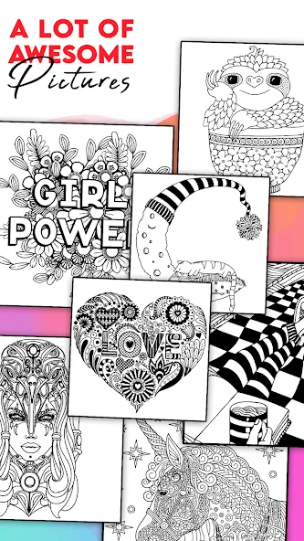Coloring for adults offline [МОД: Деньги, Монеты и Меню MOD] Screenshot 2