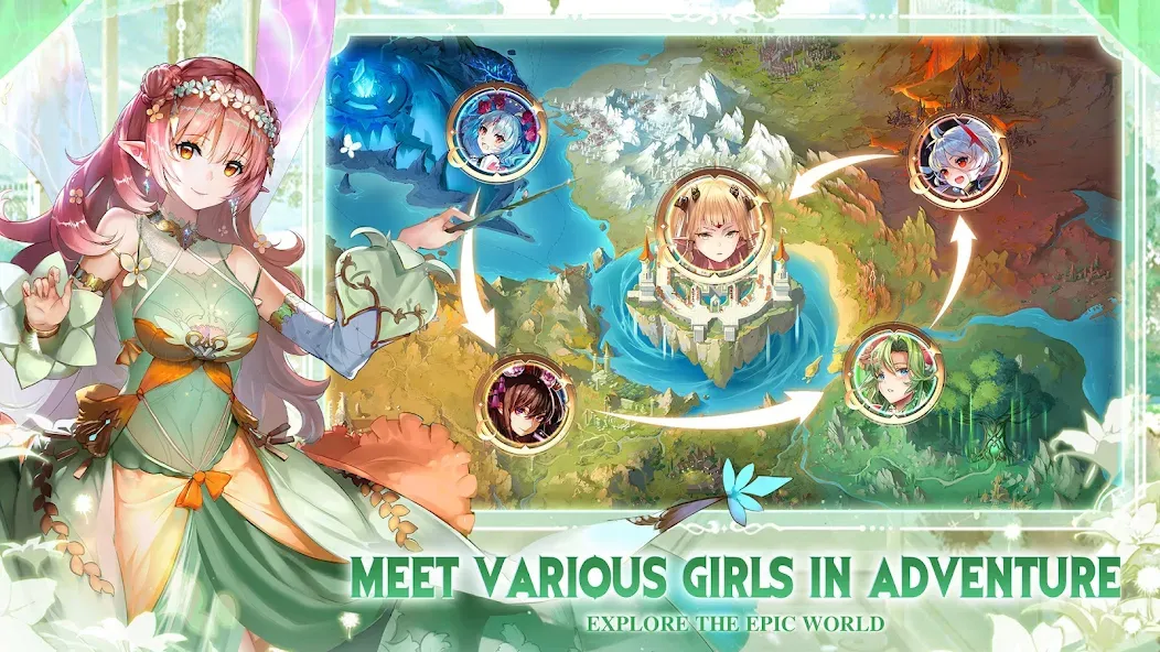 Girls' Connect: Idle RPG [МОД: Все открыто, Дополнительные деньги и Меню MOD] Screenshot 5