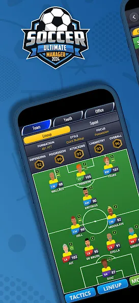 Ultimate Soccer Manager 2024 (Ультимейт Клуб Футбольный Менеджер) [МОД: Много денег, Монет и Все открыто] Screenshot 1