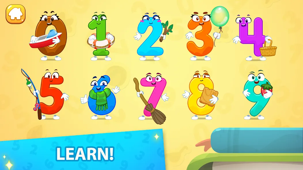 Numbers for kid Learn to count [МОД: Все открыто, Дополнительные деньги и Меню MOD] Screenshot 2