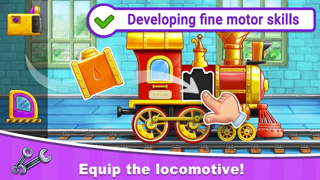 Train Games for Kids: station [МОД: Все открыто, Дополнительные деньги и Меню MOD] Screenshot 1