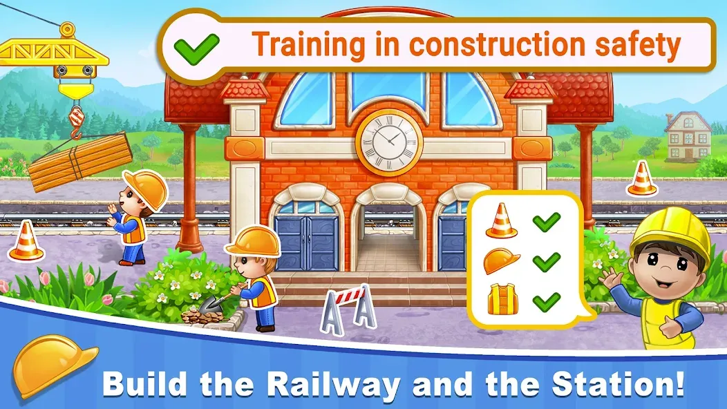 Train Games for Kids: station [МОД: Все открыто, Дополнительные деньги и Меню MOD] Screenshot 3