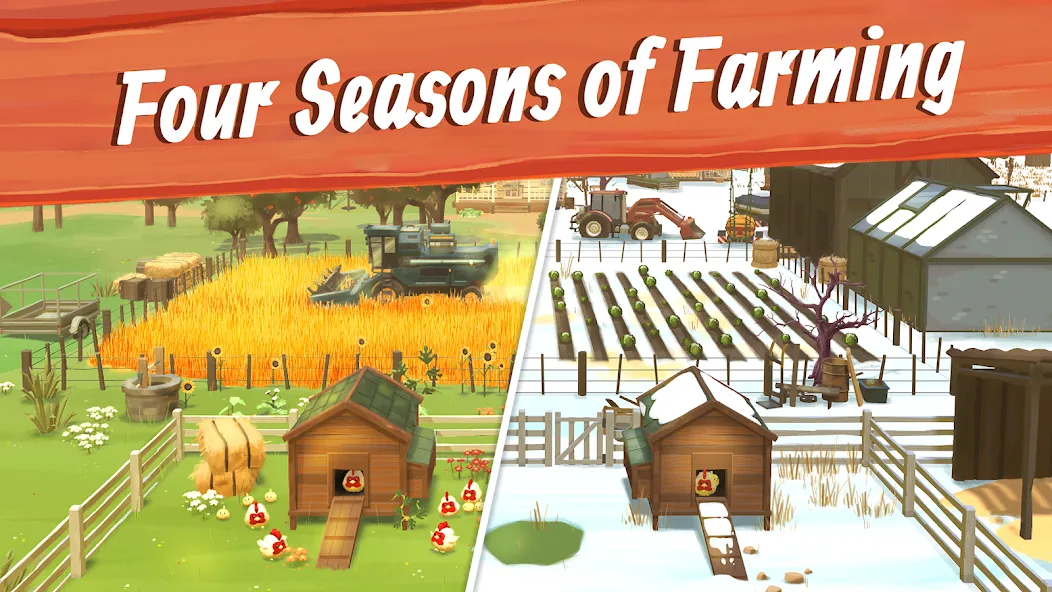 Big Farm: Mobile Harvest (Биг Фарм) [МОД: Много денег, Монет и Все открыто] Screenshot 2