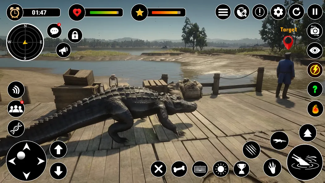 Animal Crocodile Attack Sim (Энимал Крокодайл Аттак Сим) [МОД: Бесконечные деньги, Монеты и Мега MOD] Screenshot 2