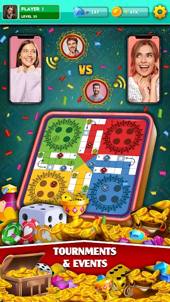 Multiplayer Dice Ludo Games (Мультиплеер Дайс Лудо Игры) [МОД: Все открыто, Дополнительные деньги и Меню MOD] Screenshot 3
