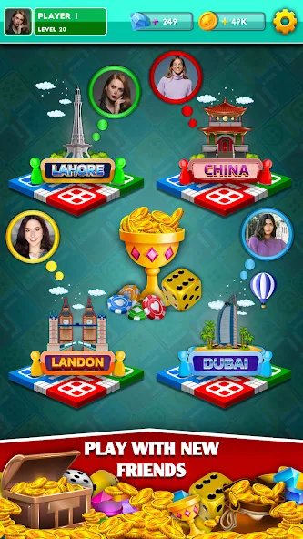 Multiplayer Dice Ludo Games (Мультиплеер Дайс Лудо Игры) [МОД: Все открыто, Дополнительные деньги и Меню MOD] Screenshot 4