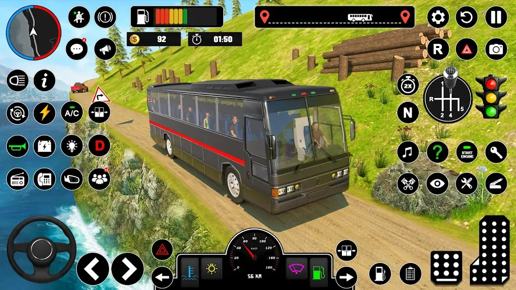 Offroad Bus Simulator Bus Game (Оффроуд Автобус Симулятор Игра) [МОД: Меню, Бесконечные монеты и Открытые уровни] Screenshot 2