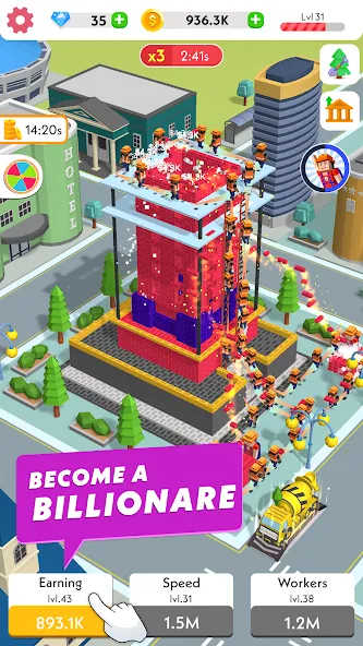 Idle Construction 3D (Айдл Конструкшн 3Д) [МОД: Много денег, Монет и Все открыто] Screenshot 1