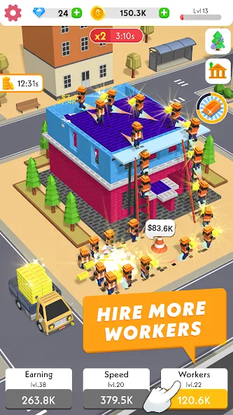 Idle Construction 3D (Айдл Конструкшн 3Д) [МОД: Много денег, Монет и Все открыто] Screenshot 3