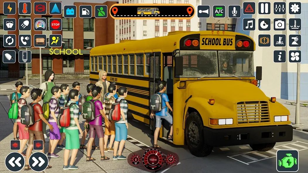 School Bus 3d : City Bus Games (Школьный автобус симулятор игры на автобусе) [МОД: Меню, Бесконечные монеты и Открытые уровни] Screenshot 3