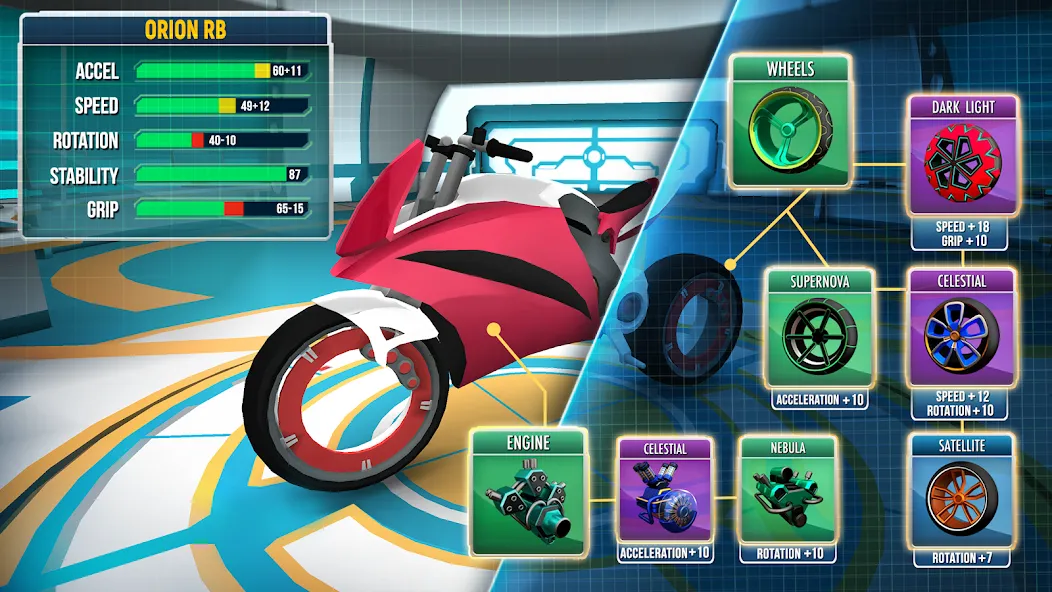 Gravity Rider: Space Bike Race (Гравити Райдер) [МОД: Меню, Бесконечные монеты и Открытые уровни] Screenshot 3