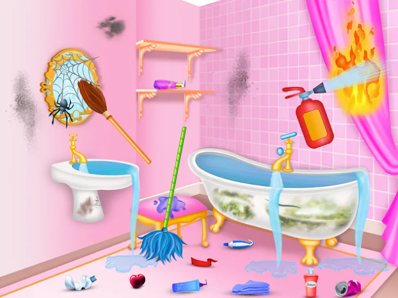 Princess house cleaning advent [МОД: Меню, Бесконечные монеты и Открытые уровни] Screenshot 1
