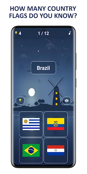 Flags of World Countries Quiz [МОД: Меню, Бесконечные монеты и Открытые уровни] Screenshot 1